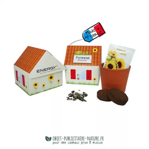 Kit de plantation à personnaliser maison packaging publicitaire