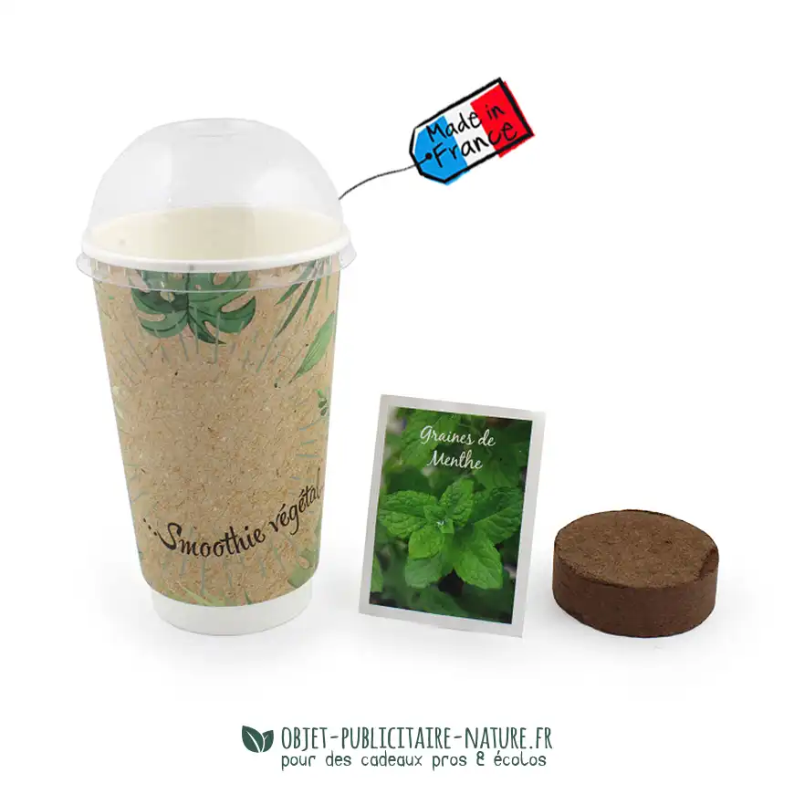 Kit de plantation publicitaire à personnaliser en pot biodégradable