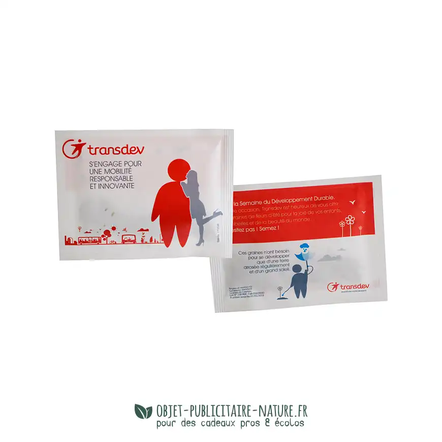 Sachet de graines publicitaire moyen format 60x80 mm personnalisable