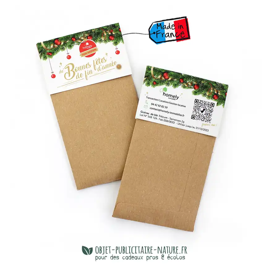 Sachet de graines en papier kraft publicitaire
