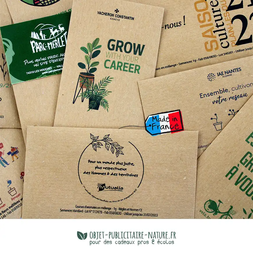 Sachet de graines en papier kraft à personnaliser
