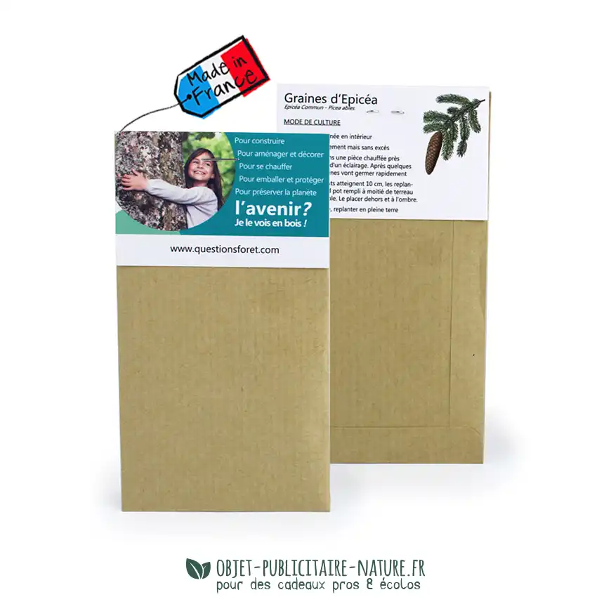 Sachet de graines en papier kraft publicitaire à personnaliser