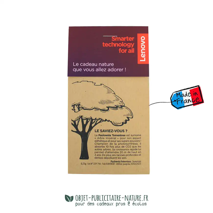 Sachet de graines en papier kraft publicitaire personnalisable