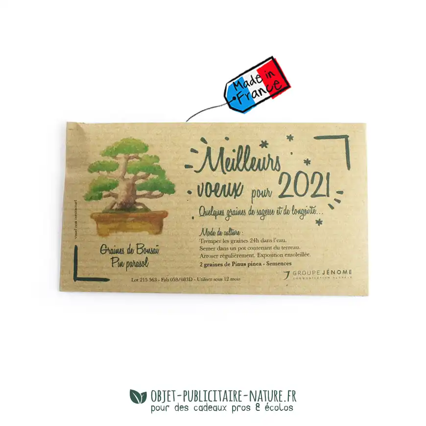 Sachet de graines en papier kraft personnalisable made in France