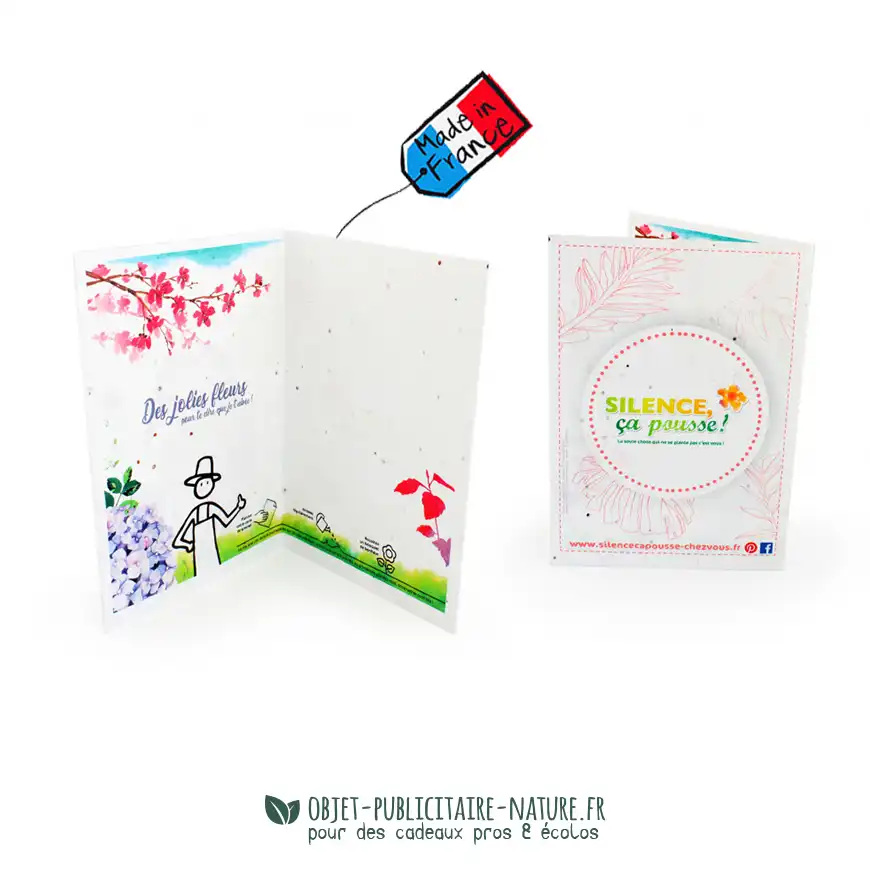 Carte voeux / dépliant personnalisable avec graines incorporées