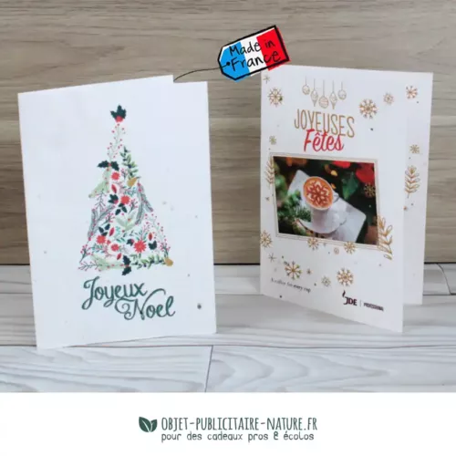 Carte voeux / dépliant publicitaire à personnaliser avec graines incorporées