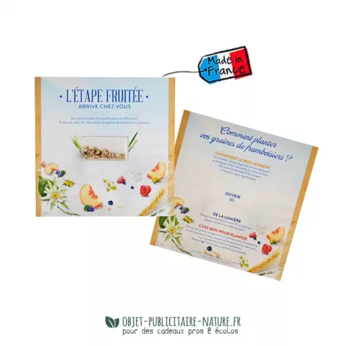 Carte de voeux publicitaire avec capsule de graines à semer