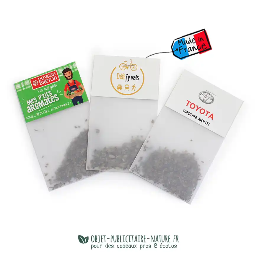 Sachet de graines en papier calque avec cavalier personnalisable