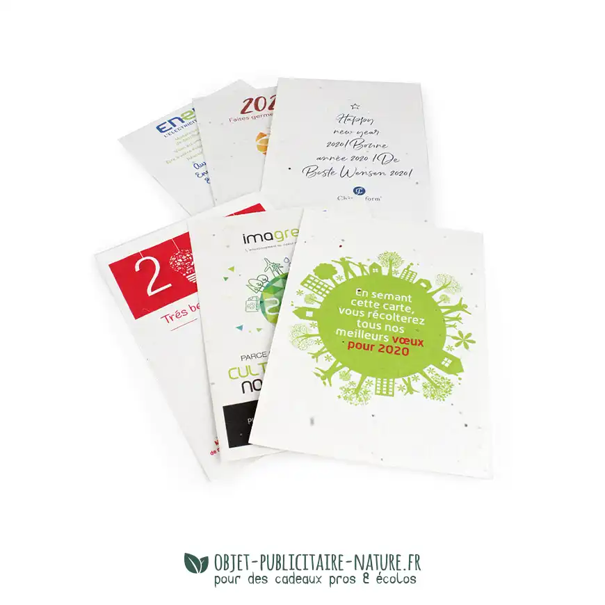 Tapis de semis publicitaire A5 (148x210mm) papier graines incorporées à personnaliser