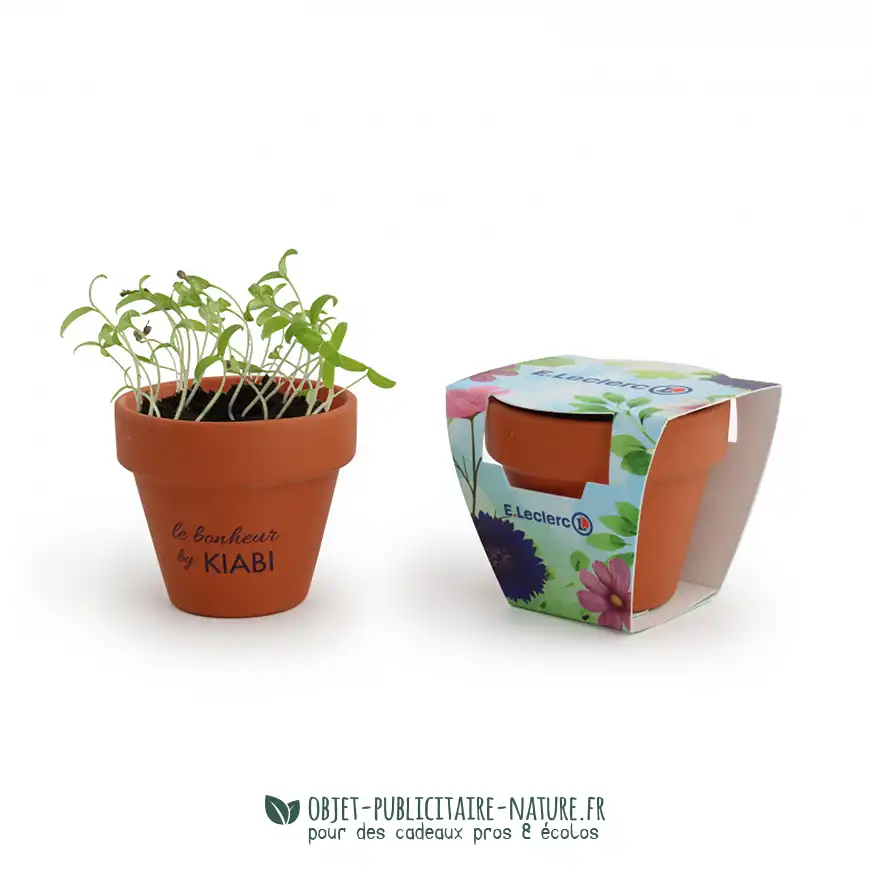 Kit de plantation publicitaire en pot cuite terre cuite petit format 6cm
