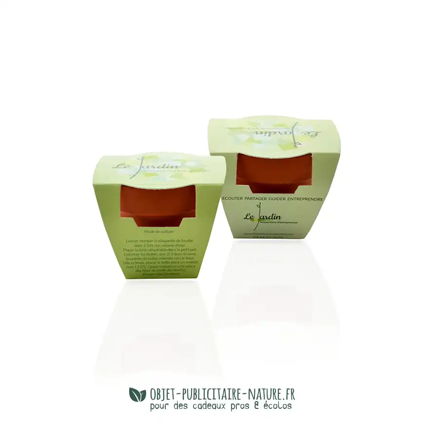 Kit de plantation publicitaire en pot cuite terre cuite petit format 6cm à personnaliser