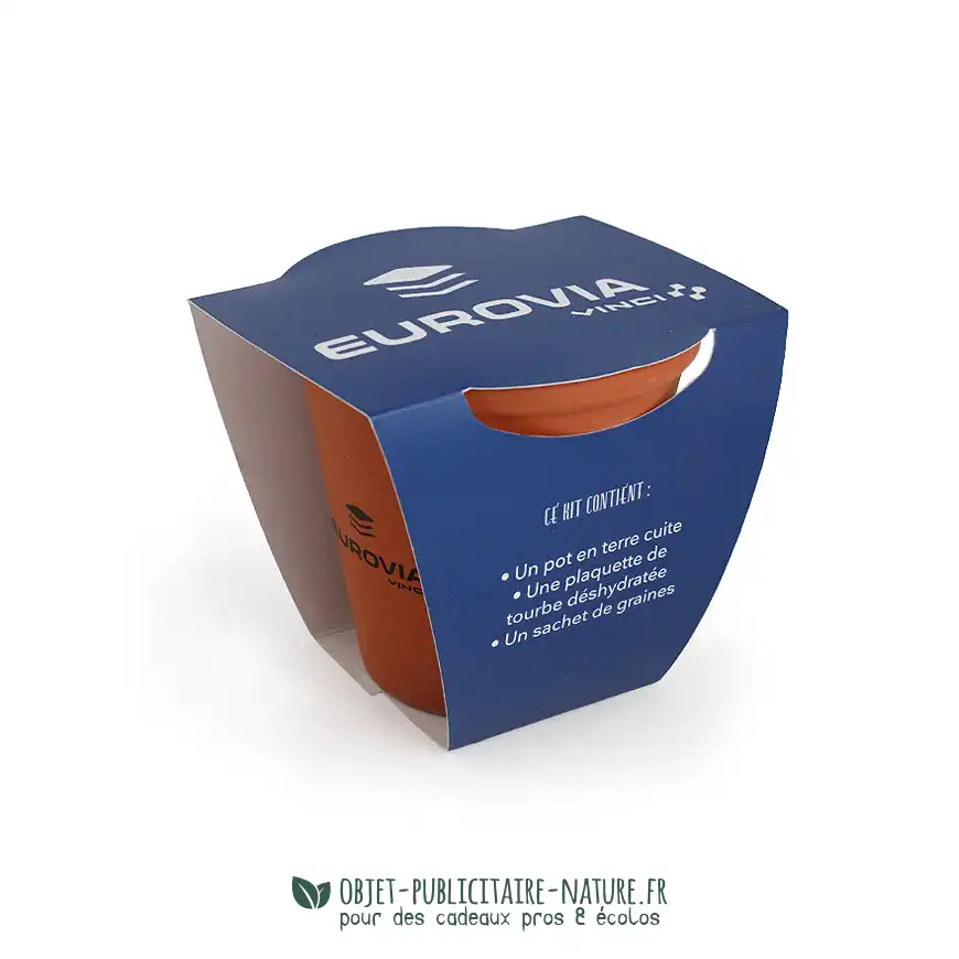 Kit de plantation publicitaire en pot de terre cuite grand format 10cm