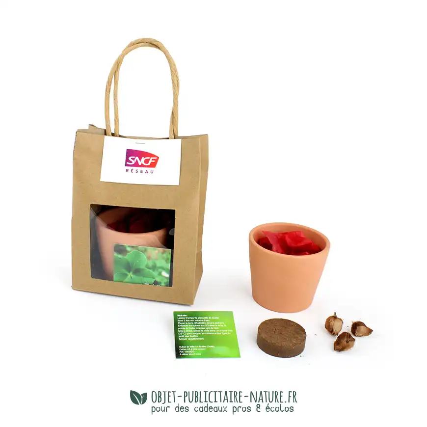 Sac kraft publicitaire avec pot en terre cuite personnalisé