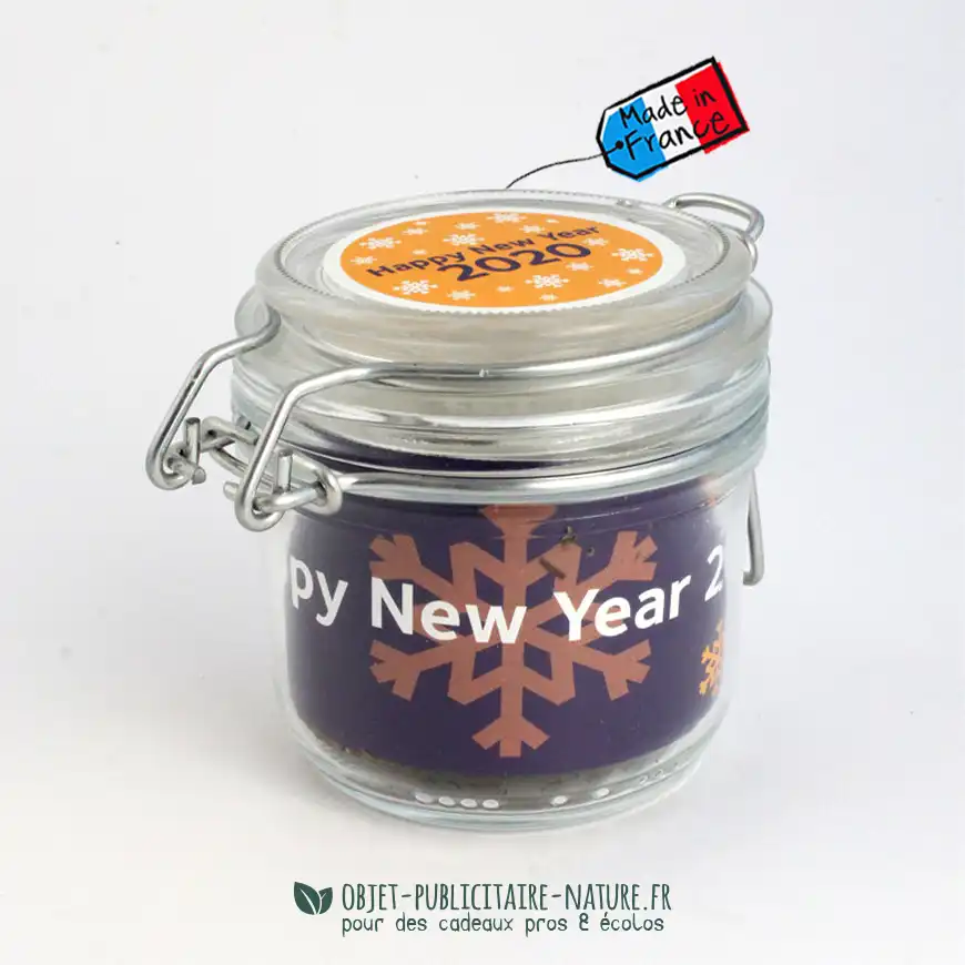 Kit de plantation publicitaire personnalisable en bocal de verre