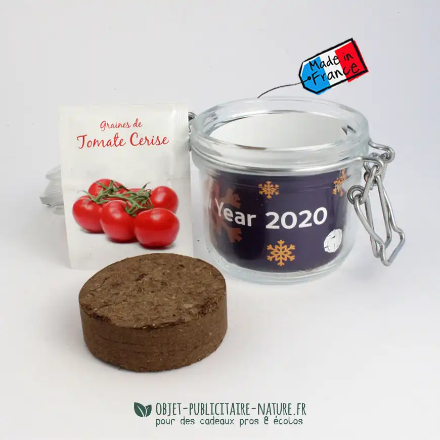 Kit de plantation publicitaire en bocal de verre à personnaliser