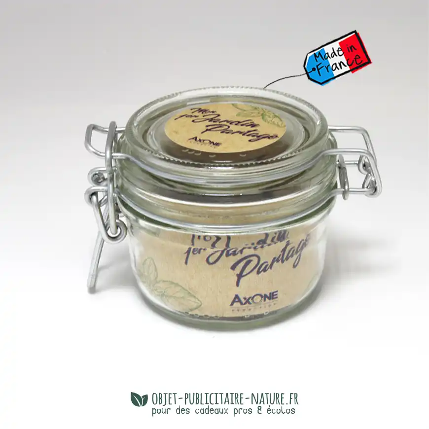 Kit de plantation publicitaire en bocal de verre à personnaliser