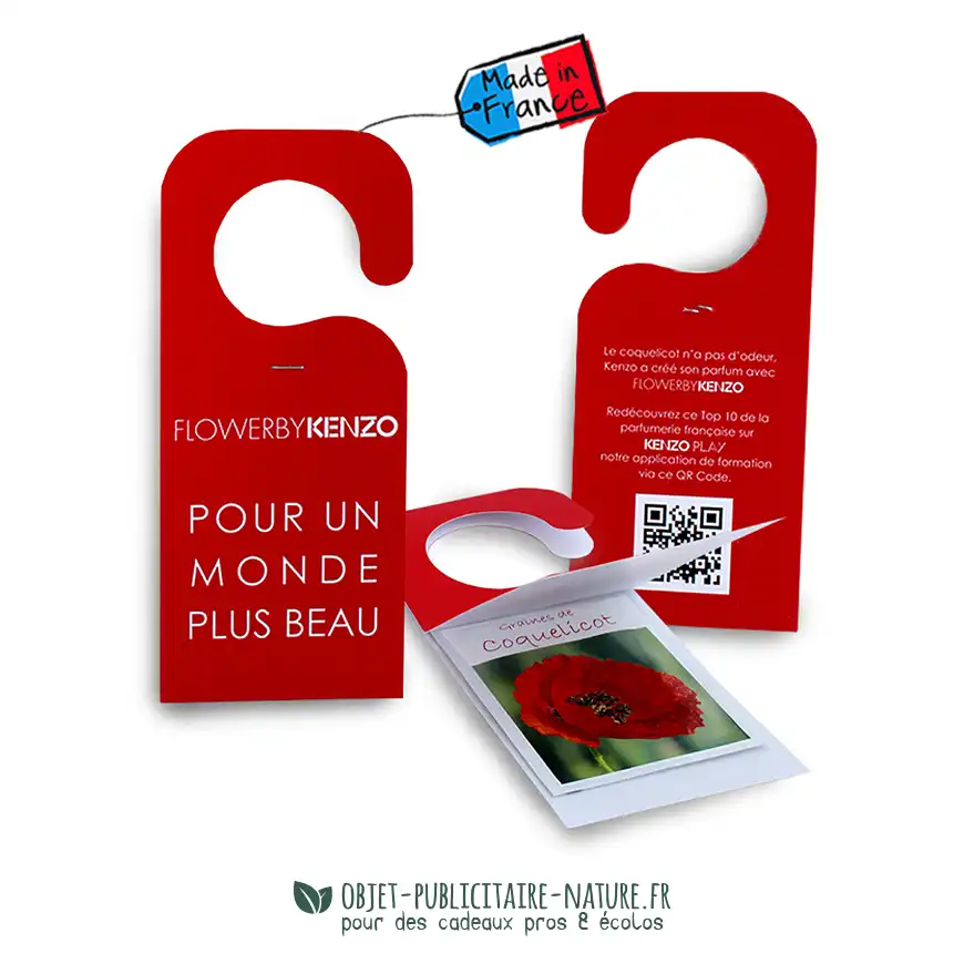 Sachet de graines poignée de porte à publicitaire personnalisable