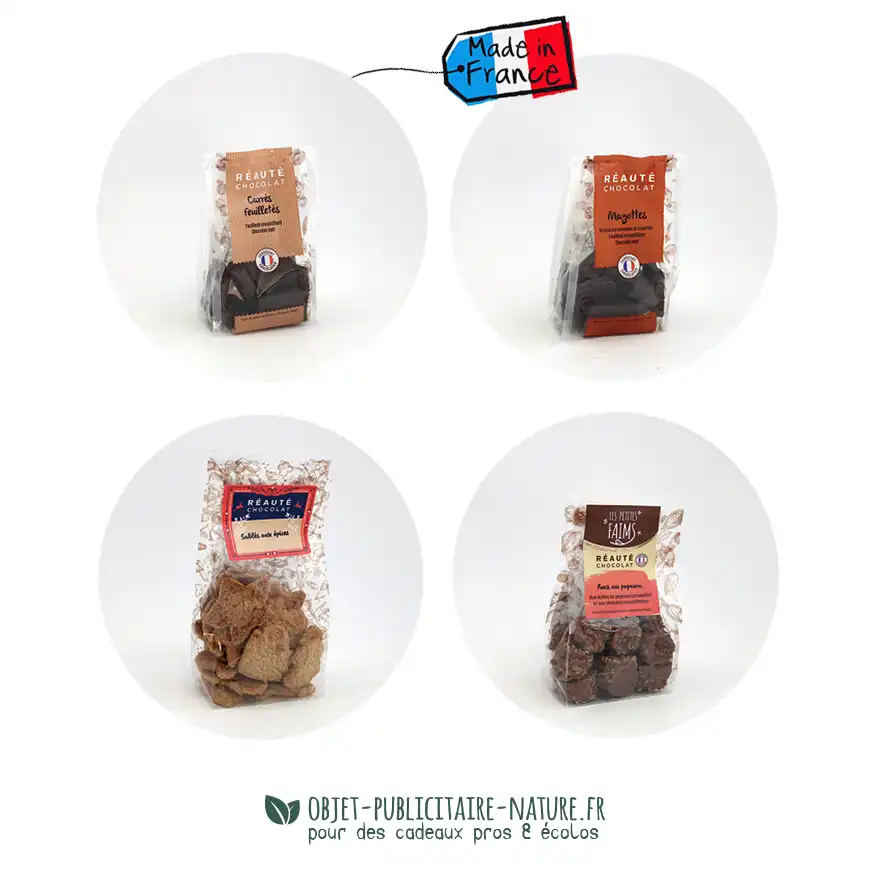 Variétés de chocolat pour le coffret cadeau personnalisable