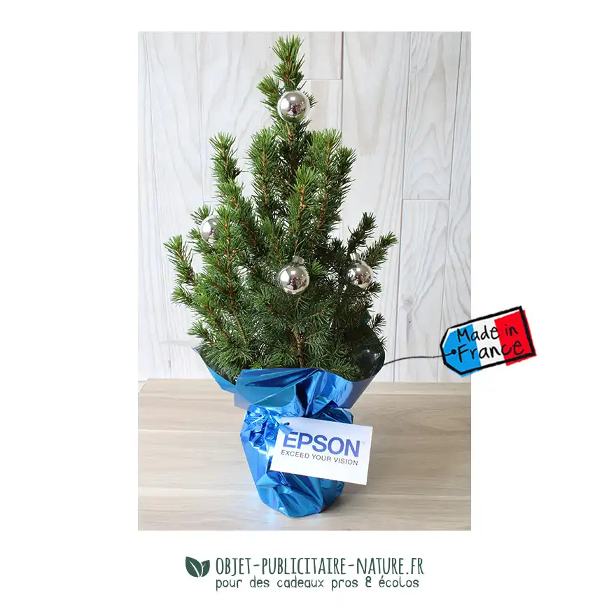 Sapin de Noël avec boules décoratives personnalisable - Cadeau d'affaire pour Noël