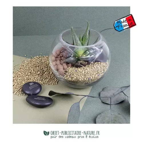 Terrarium mini-jardin publicitaire personnalisé - Petit modèle