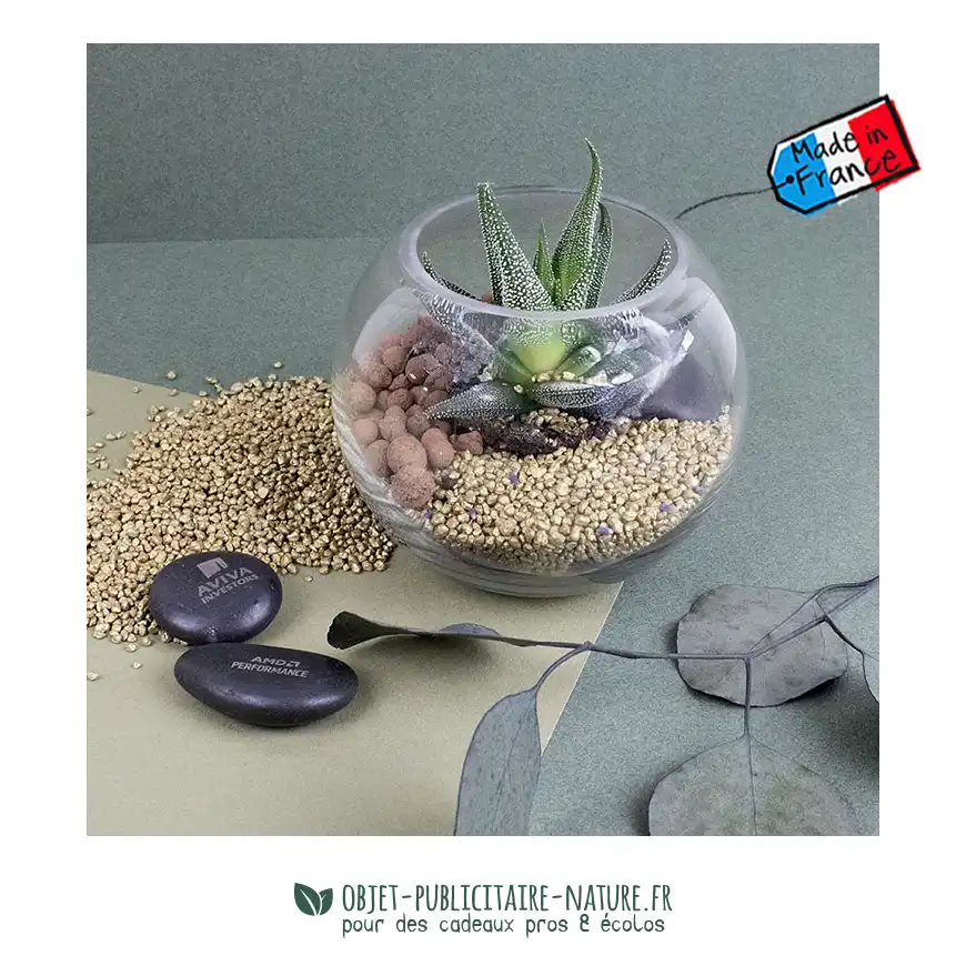Terrarium mini-jardin publicitaire personnalisé - Petit modèle