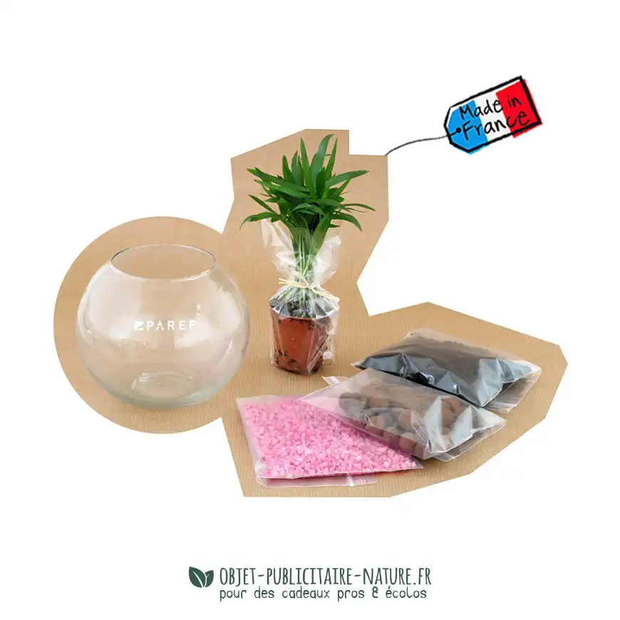 Terrarium mini-jardin publicitaire personnalisable - Petit modèle