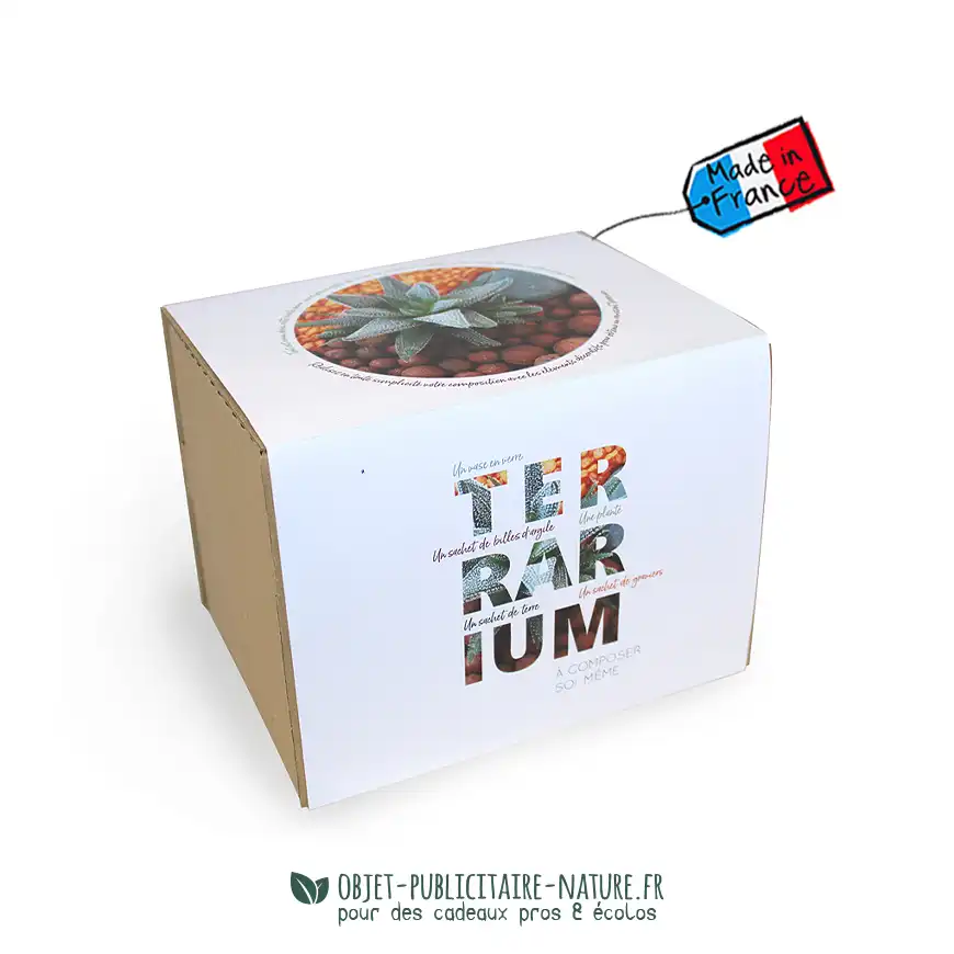 Terrarium mini-jardin publicitaire personnalisable - Petit modèle