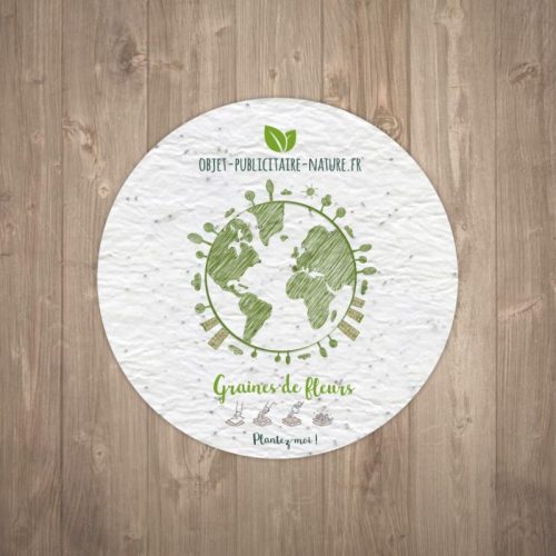 carte à planter personnalisable format rond