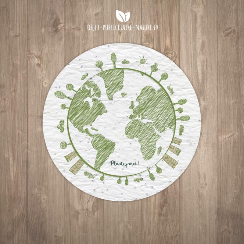 carte à planter personnalisable format rond