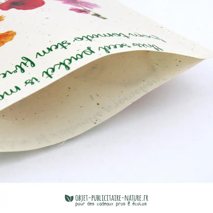 Sachet de graines en papier végétal personnalisable petit format 55x55mm