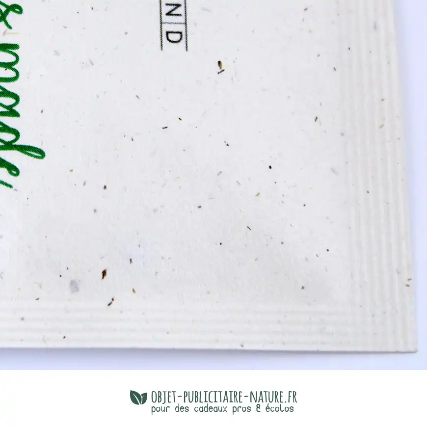 Sachet de graines en papier végétal publicitaire petit format 55x55mm