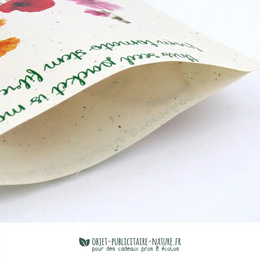 Sachet de graines publicitaire grand format 82x110mm sur papier végétal