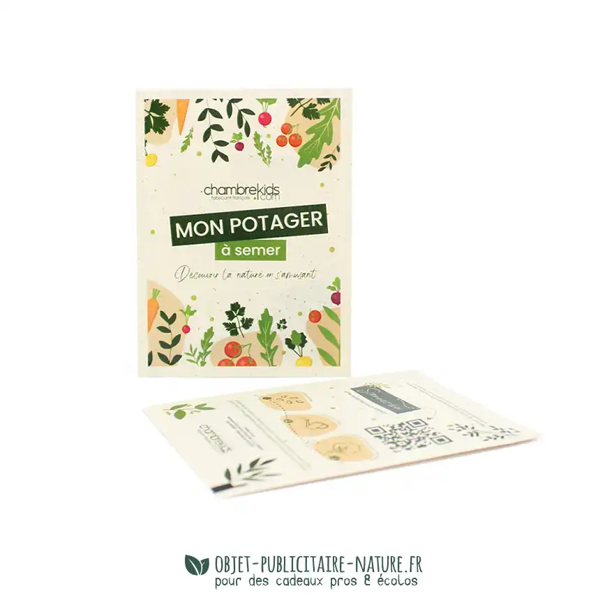 Sachet de graine papier végétal publicitaire grand format 82x110mm