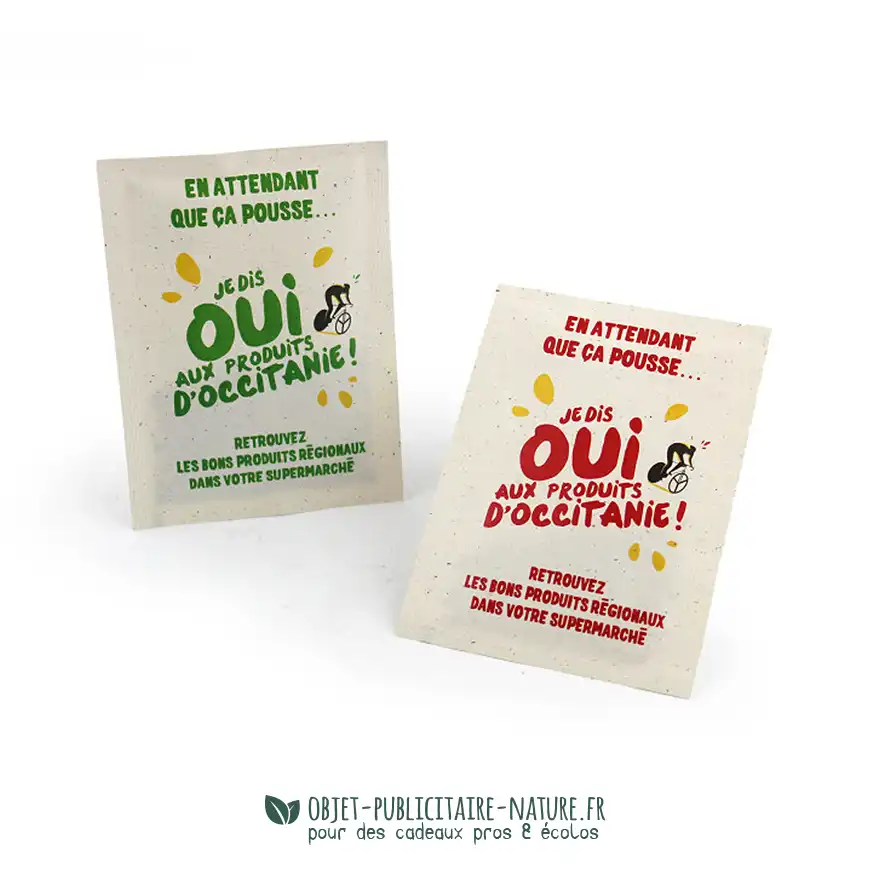 Sachet de graine papier végétal personnalisé grand format 82x110mm