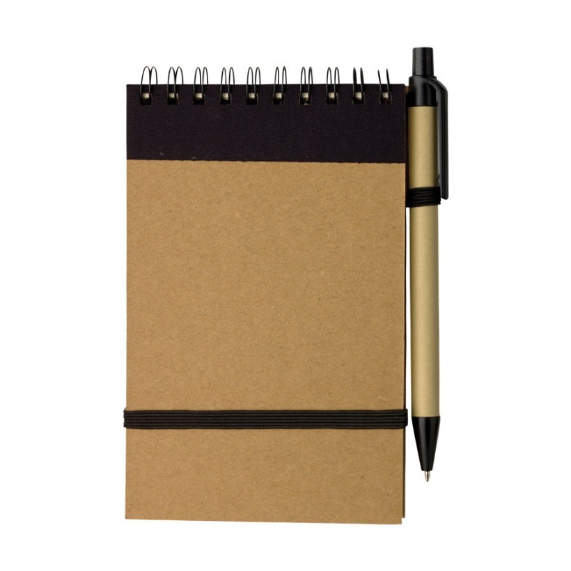 Bloc-notes spirale publicitaire avec stylo – Image 6