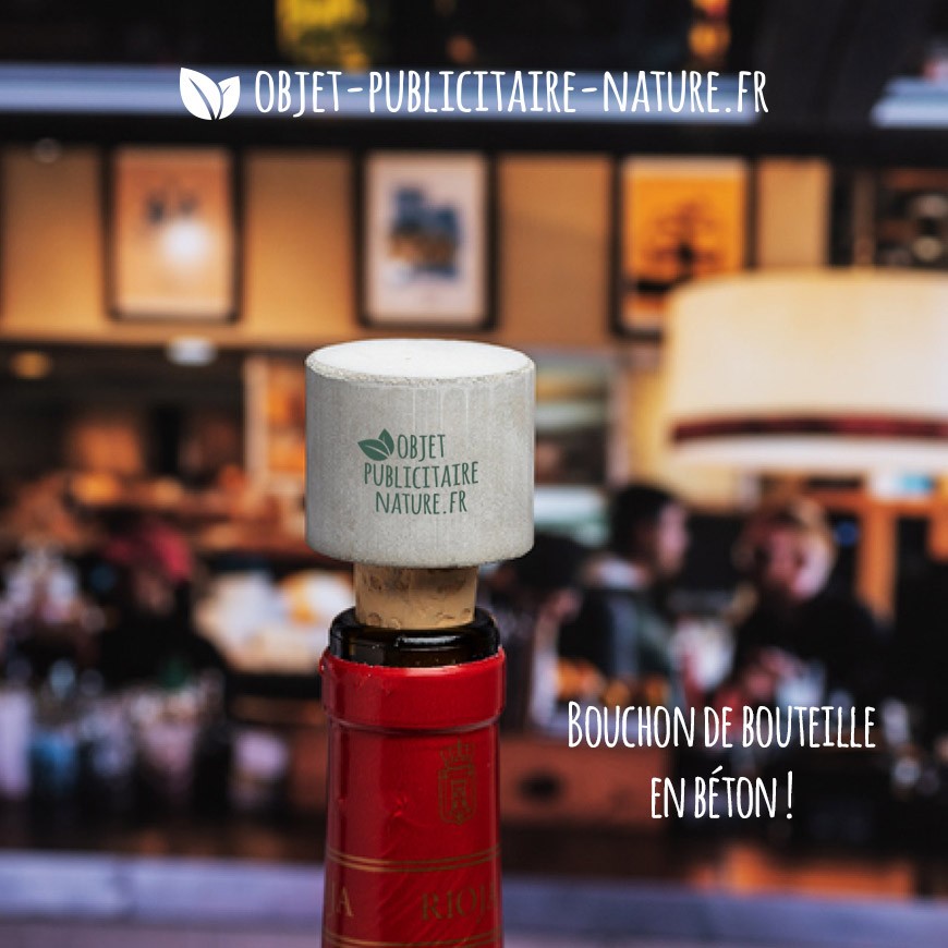 Bouchon de bouteille publicitaire en béton rond