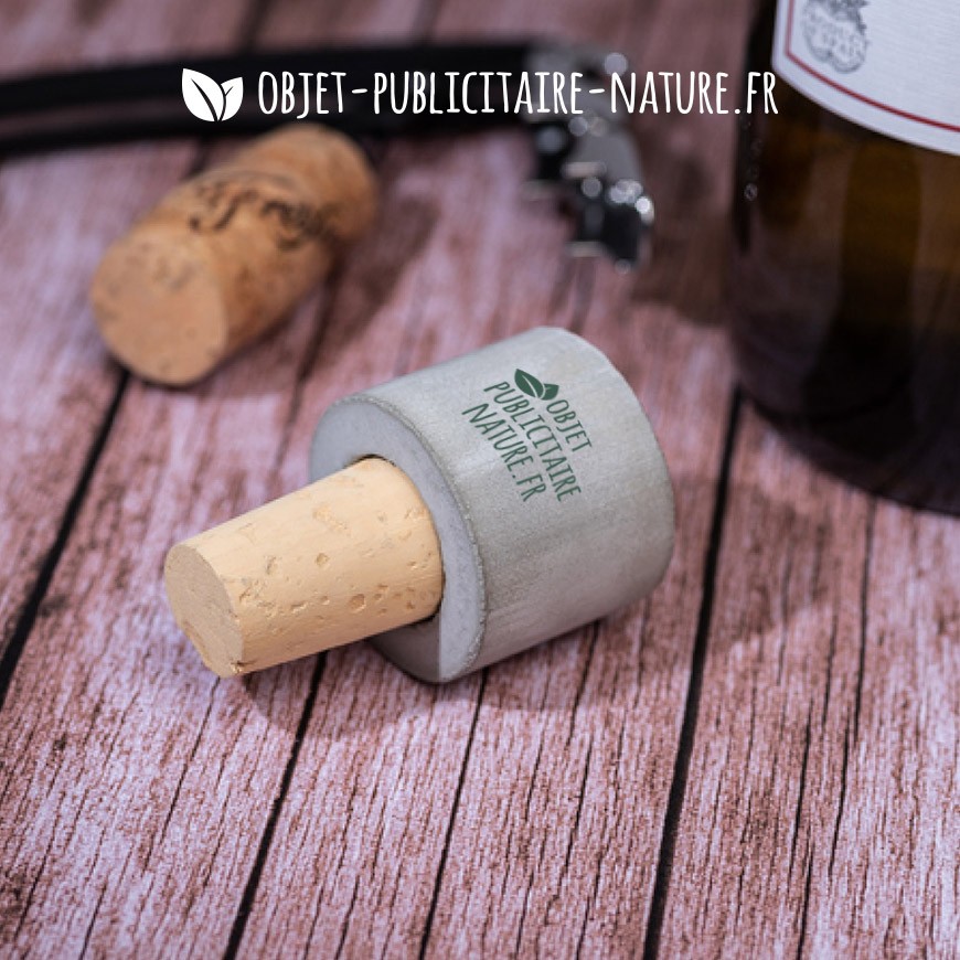 Bouchon de bouteille publicitaire en béton rond