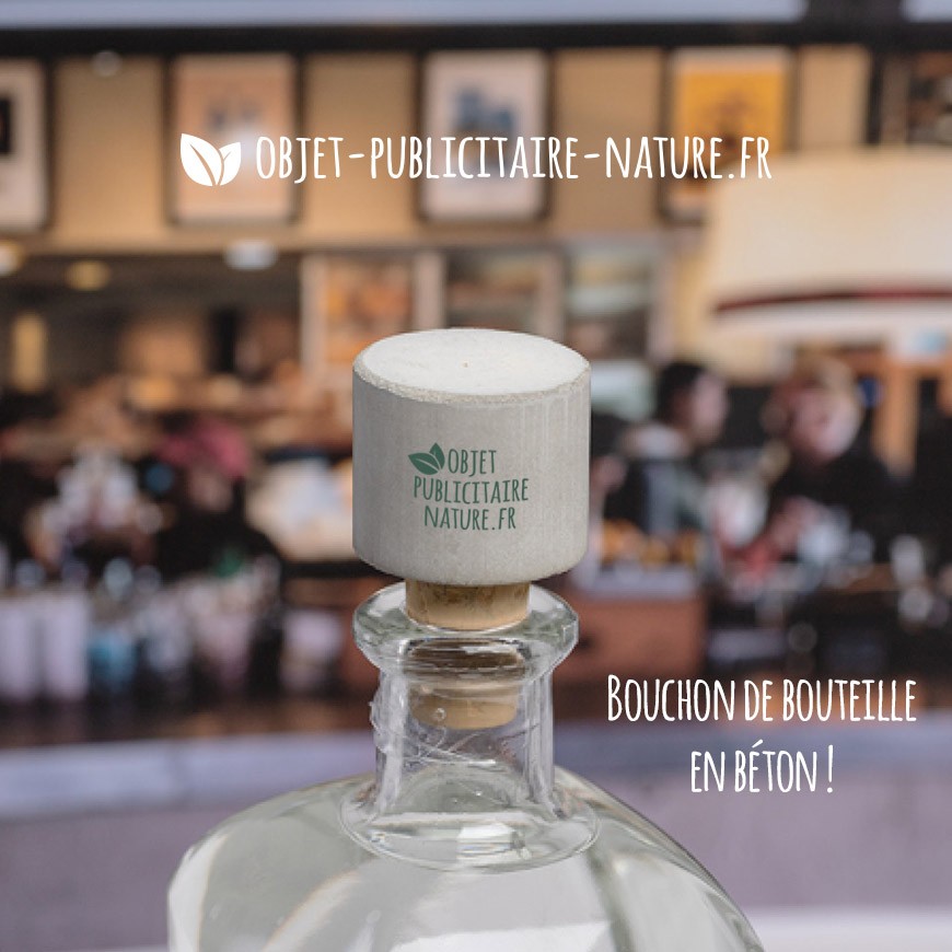Bouchon de bouteille publicitaire en béton rond