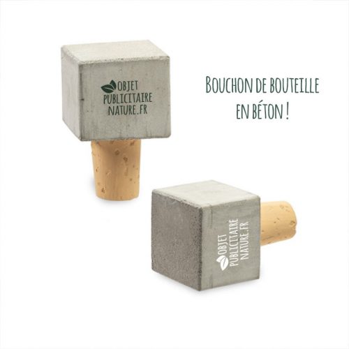 Bouchon de bouteille personnalisable en béton carré
