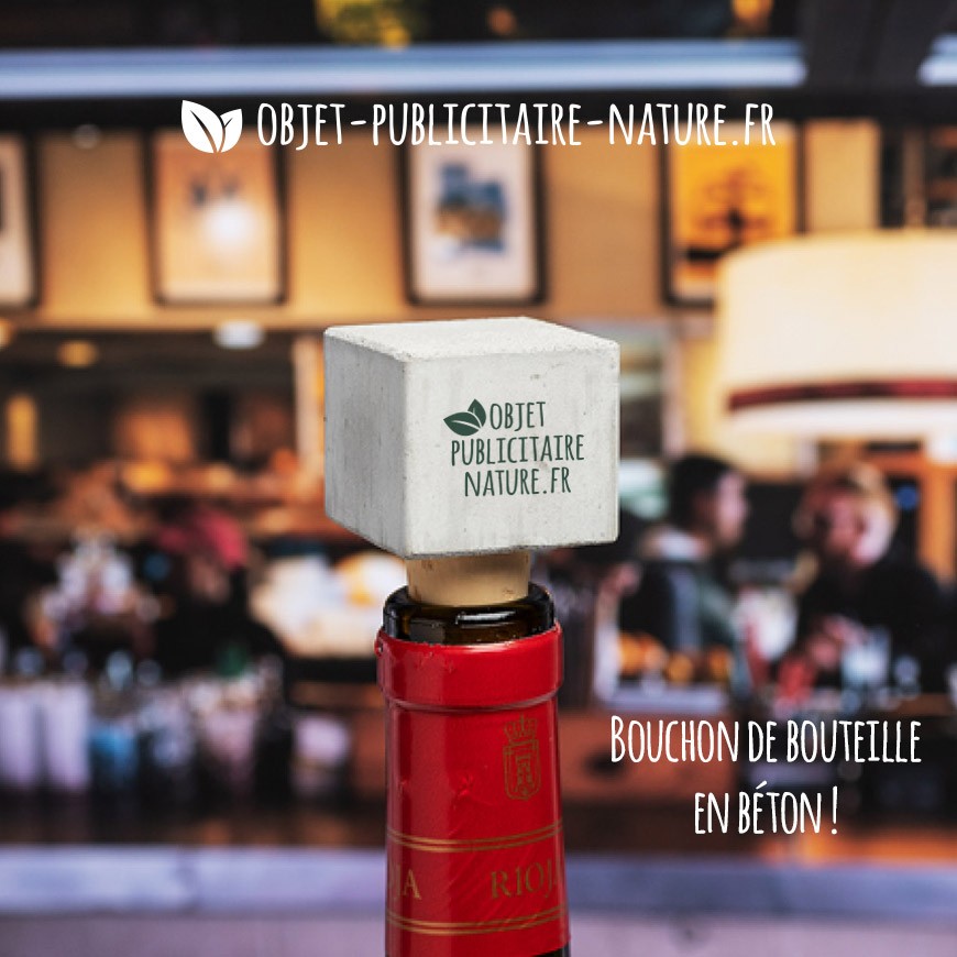 Bouchon de bouteille personnalisable en béton carré