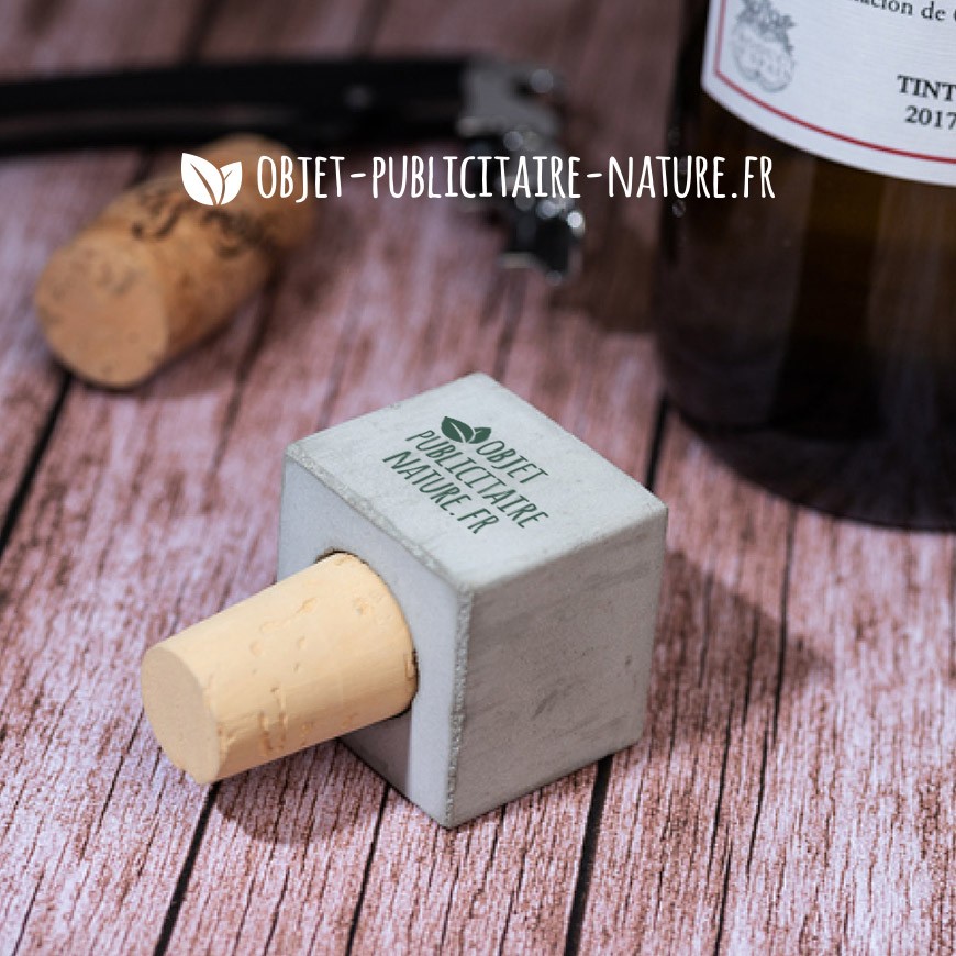 Bouchon de bouteille personnalisable en béton carré