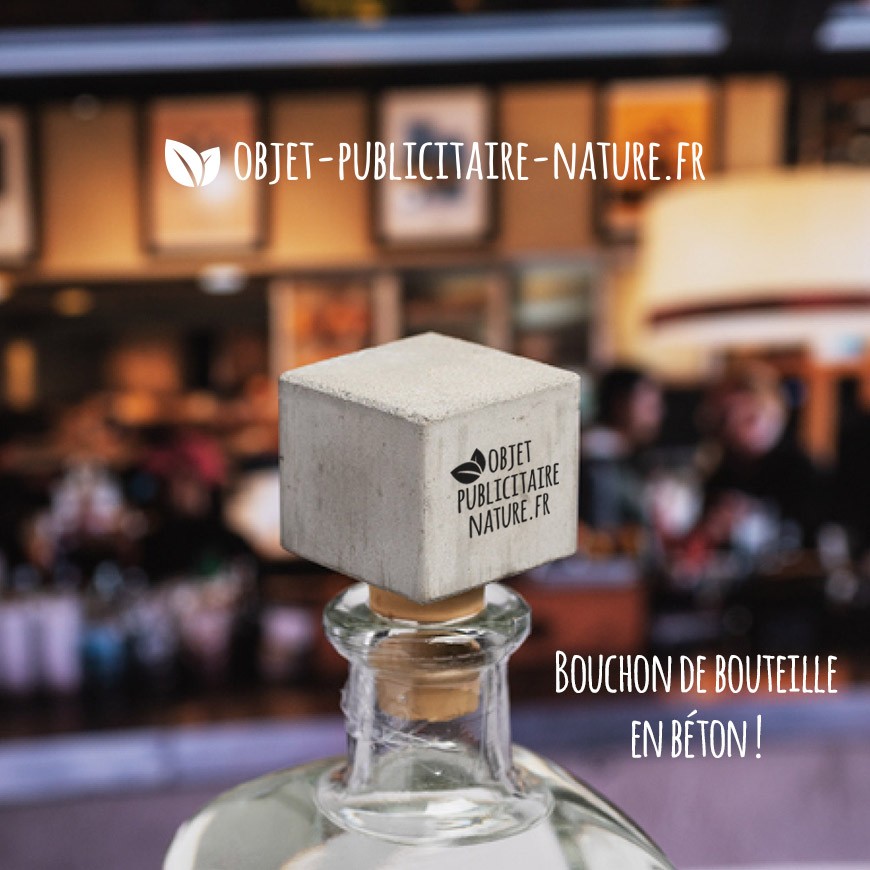 Bouchon de bouteille personnalisable en béton carré