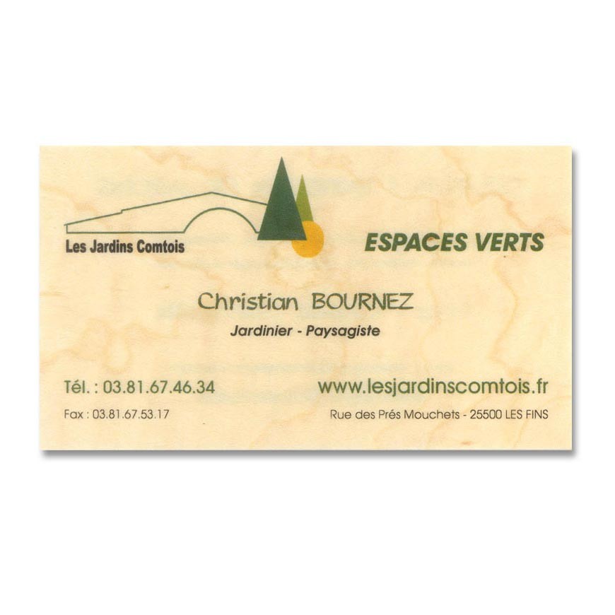Cartes de visite en bois d'érable avec impression recto verso