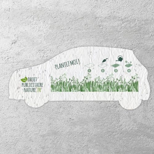 Carte ensemencée personnalisable forme VOITURE