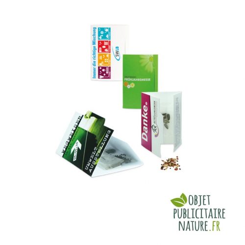 Carte publicitaire personnalisable avec sachet de graines