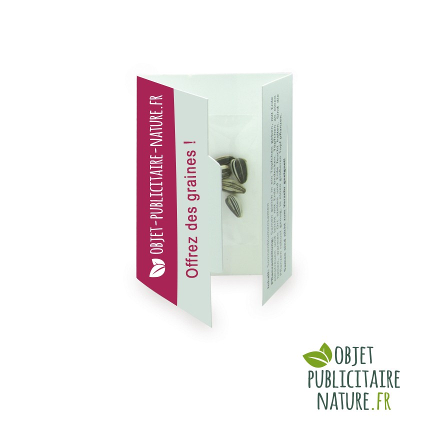 Carte publicitaire personnalisable avec sachet de graines