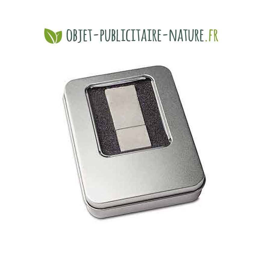 Clé USB en béton personnalisable classique avec boîte métallique en option