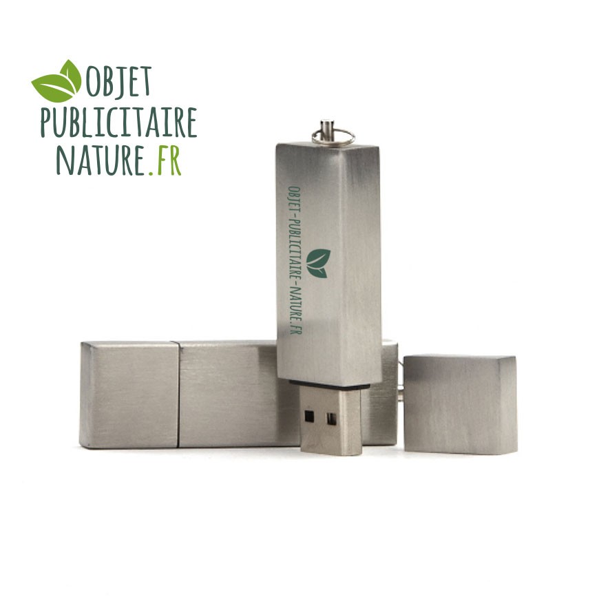 Clé USB personnalisée en métal brossé - Impression