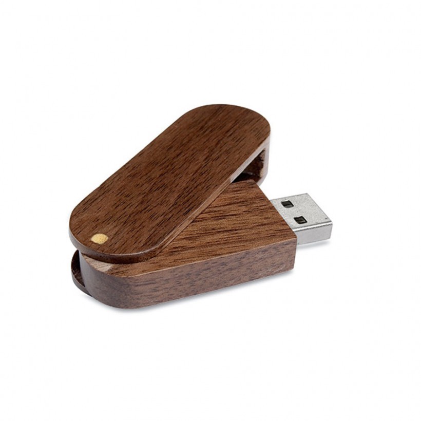 Clé USB publicitaire rotative en bois – Image 3
