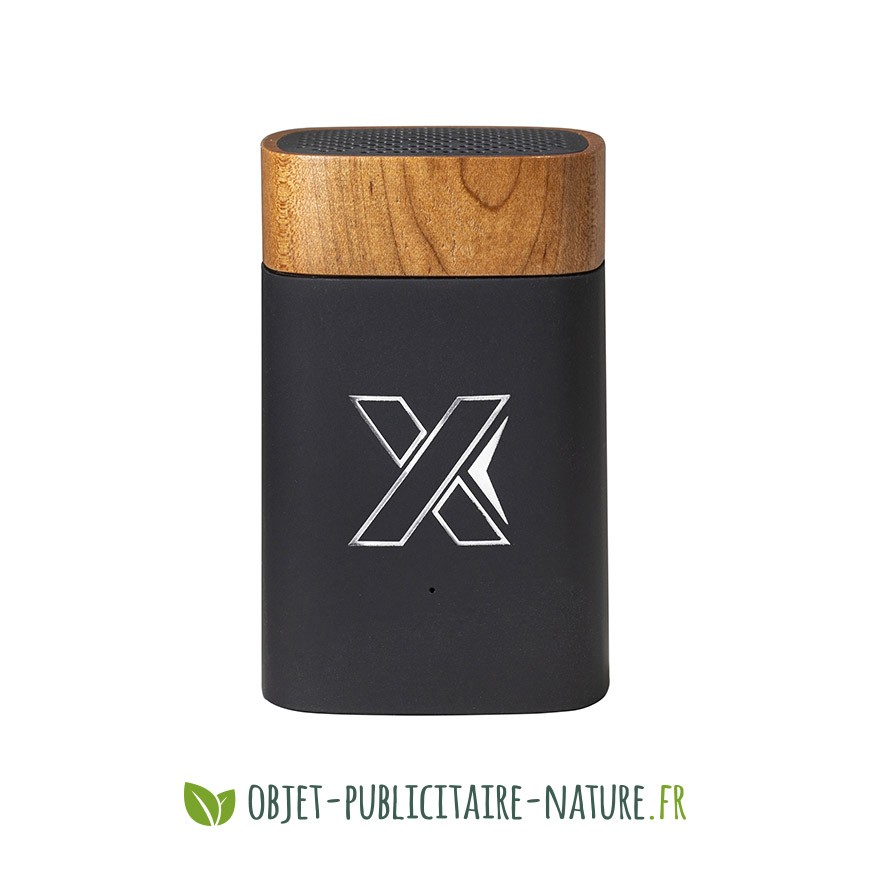 Enceinte finition bois d'érable personnalisable avec logo lumineux - 5W